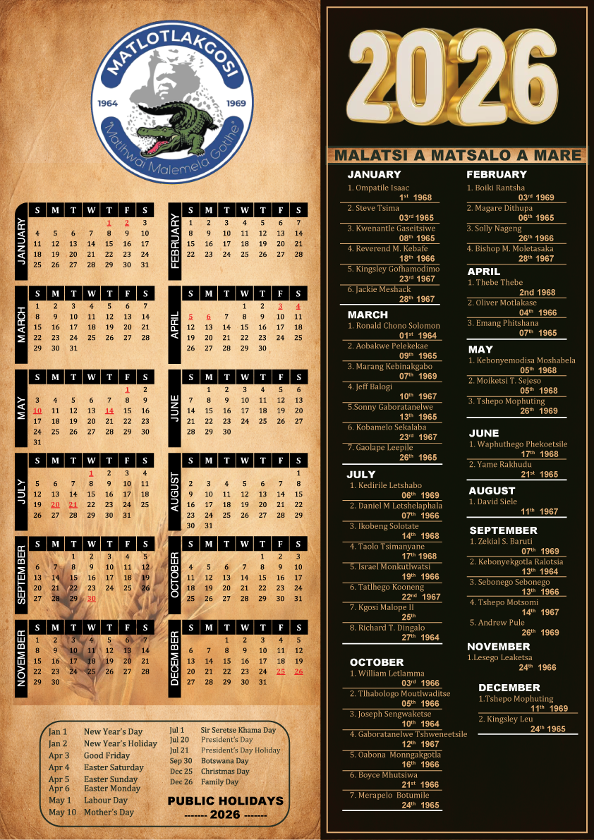 DML Mare Calendar 2026