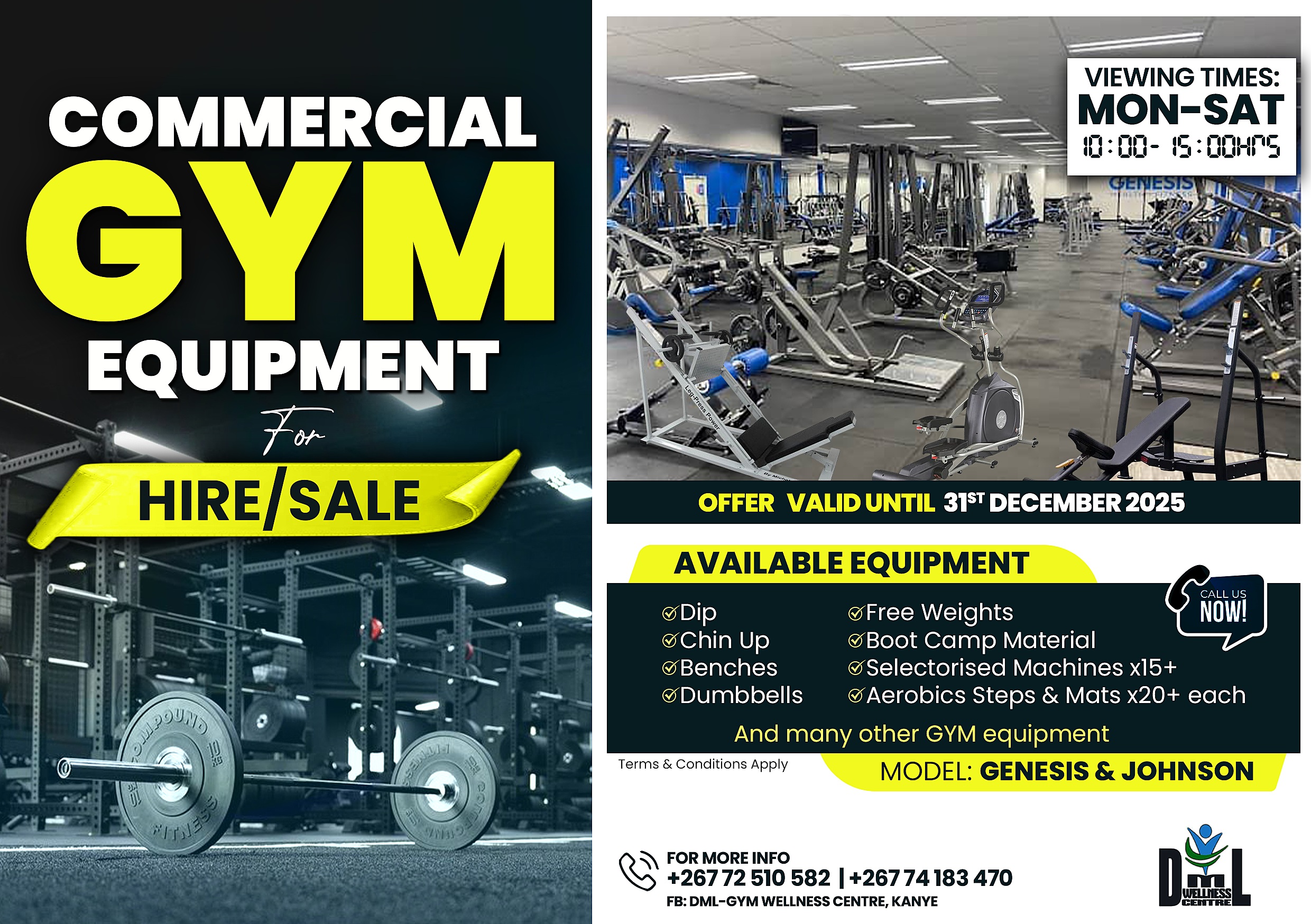 DML Gym Equipment Hire & Sale
